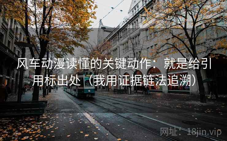 风车动漫读懂的关键动作：就是给引用标出处（我用证据链法追溯）